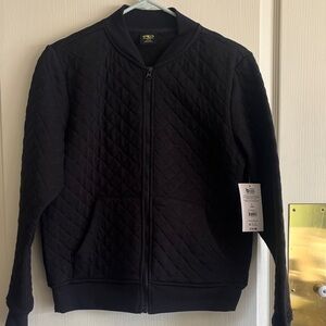 Athletic Works Black Quilted Bomber Jacket